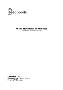At the Mountains of Madness