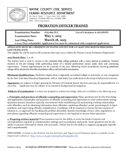 PROBATION OFFICER TRAINEE May 2, 2015
