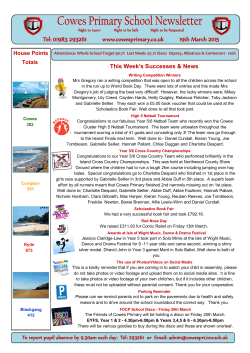216 Newsletter - Cowes Primary School