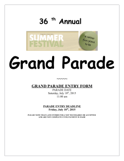 Parade Entry Form - Duncan Cowichan Summer Festival 39 Days of