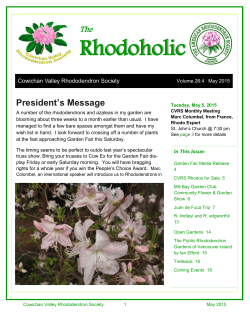 May - Cowichan Valley Rhododendron Society