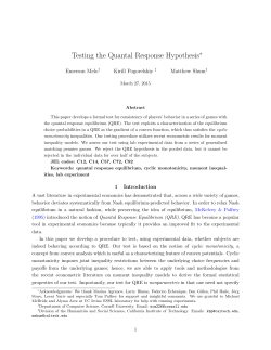 Testing the Quantal Response Hypothesis