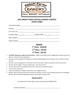2015 MIGHTY MOO FESTIVAL DESSERT CONTEST ENTRY FORM