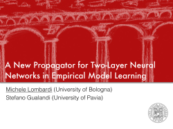 A New Propagator for Two-Layer Neural Networks in