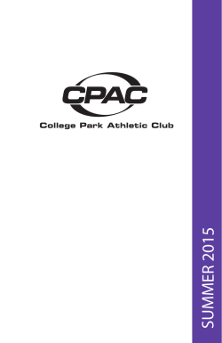 CPAC 2015 Summer Brochure - College Park Athletic Club