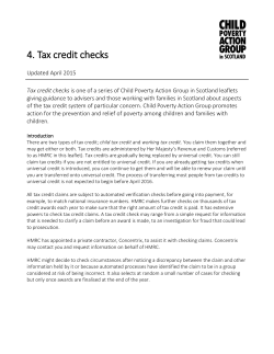 Tax credit checks - Child Poverty Action Group
