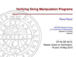 Verification of String Manipulating Programs