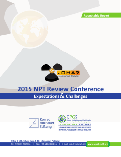 2015 NPT Review Conference - Centre for Pakistan and Gulf studies