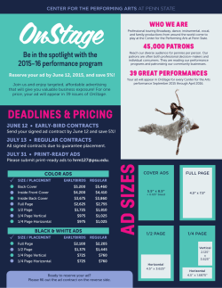 AD SIZES - Center for the Performing Arts
