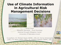 Use of Climate Information in Agricultural Risk Management Decisions