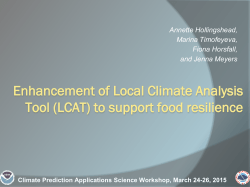 Enhancement of Local Climate Analysis Tool (LCAT) to support food