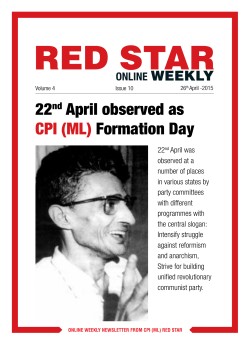 Red Star Weekly Issue # 10 (Vol 4) dated 26th April 2015