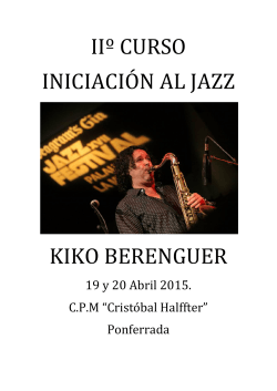 iiÂº curso iniciaciÃ³n al jazz kiko berenguer