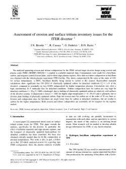 Assessment of erosion and surface tritium inventory - CPMI