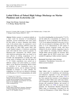 Lethal Effects of Pulsed High-Voltage Discharge on - CPMI