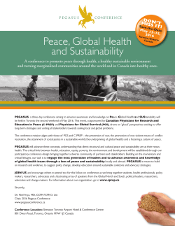 Peace, Global Health and Sustainability