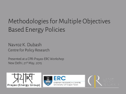 Methodologies for Multiple Objectives Based Energy Policies