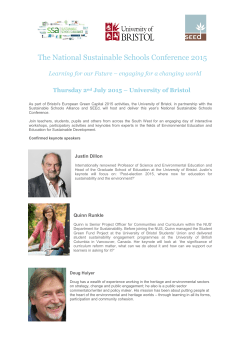 The National Sustainable Schools Conference 2015