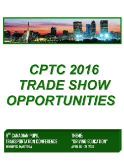 CPTC 2016 TRADE SHOW OPPORTUNITIES