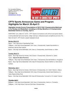 CPTV Sports Announces Game and Program Highlights for March