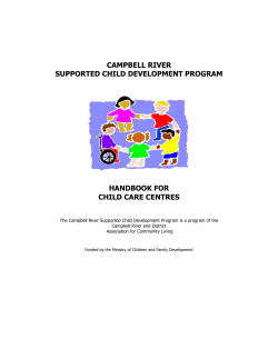 SCDP Handbook for Child Care Centres