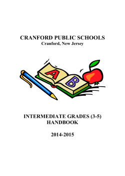 3-5 Handbook - Cranford Public School District