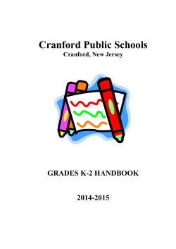 Handbook K-2 2014-2015 - Cranford Public School District