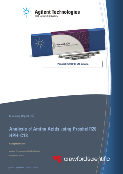 Amino Acid Analysis using Poroshell HPH C18