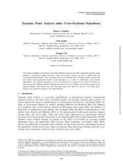 Dynamic Panel Analysis under Cross-Sectional