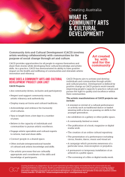 what is community arts & cultural development?