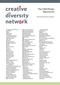 The CDN Pledge Signatories - Creative Diversity Network