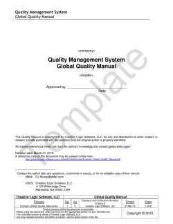 Quality Manual - Creative Logic Software