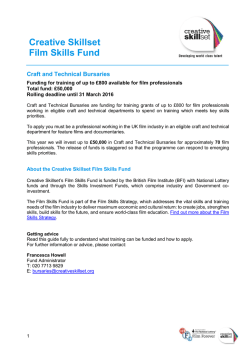 Creative Skillset Film Skills Fund