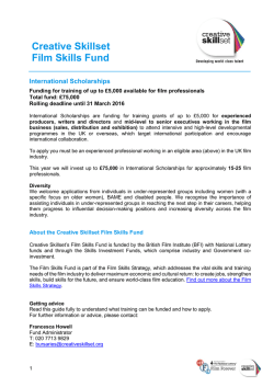 Creative Skillset Film Skills Fund