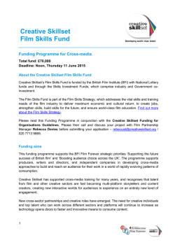 Creative Skillset Film Skills Fund
