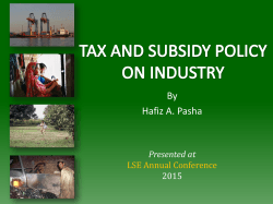 Tax and Subsidy Policy on Industry