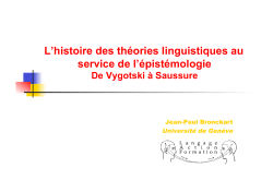 L`histoire des thÃ©ories linguistiques au service de l`Ã©pistÃ©mologie
