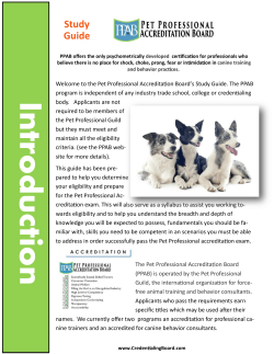 Study Guide - The Pet Professional Accreditation Board