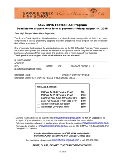 Football Program Order Form - Spruce Creek High School Band