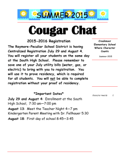 Cougar Chat - Creekmoor Elementary