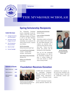 Spring 2014 Newsletter - Higher Education Scholarship Foundation