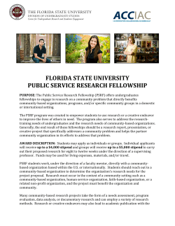 florida state university public service research fellowship