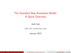 The Standard New Keynesian Model: A Quick Overview