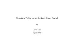 Monetary Policy under the Zero Lower Bound by Jordi GalÃ­