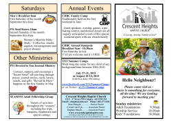 Saturdays Annual Events Other Ministries