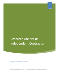 Research Analyst as Independent Contractor