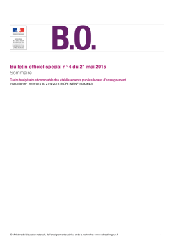 Bulletin officiel spÃ©cial nÂ°4 du 21 mai 2015 Sommaire