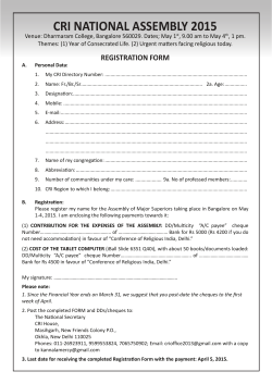 Registration Form - Conference of Religious India