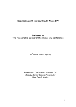 Negotiating With the DPP(NSW)