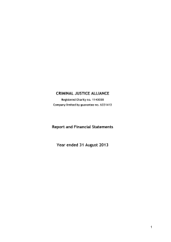 Annual Report 2012-13 - Criminal Justice Alliance